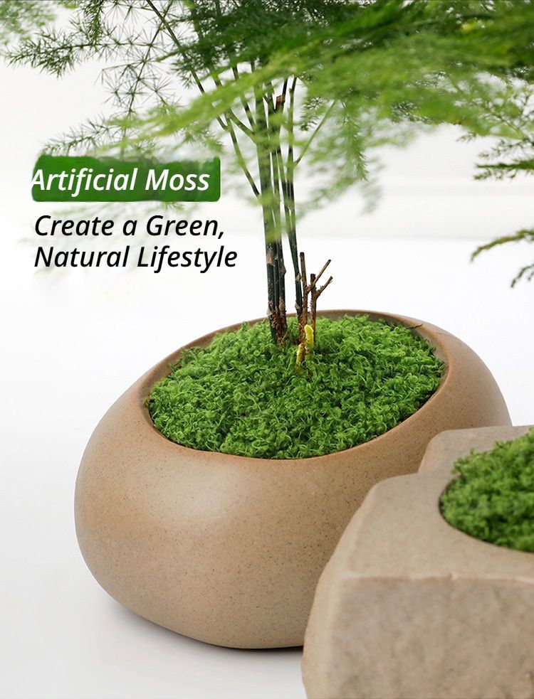 diy artificial moss lawn-Dark Green Filamentous Moss 1000g (Bulk)