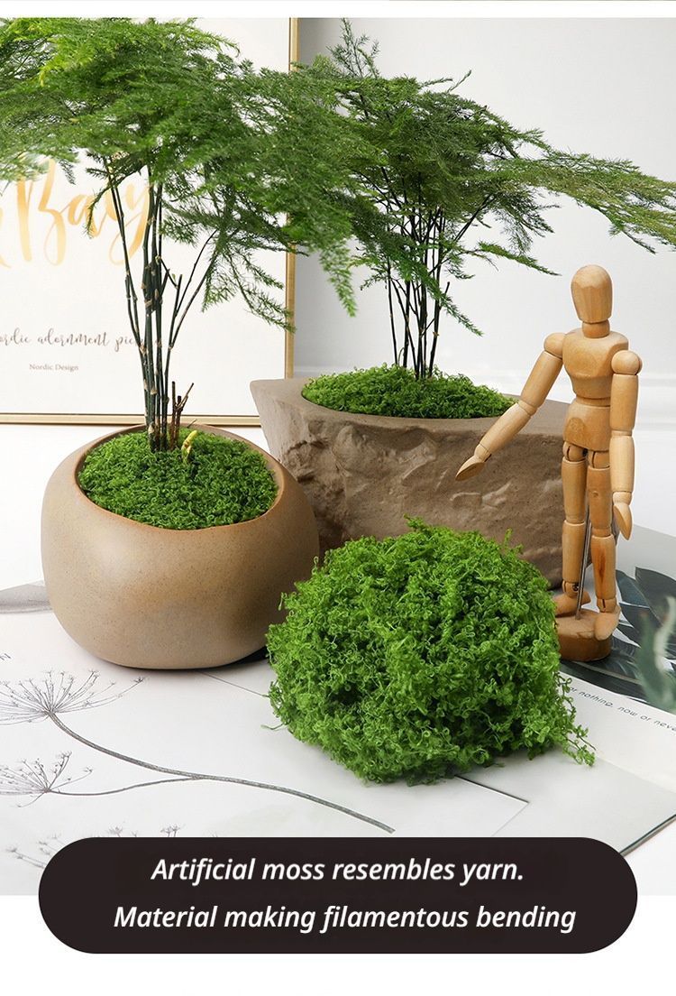 diy artificial moss lawn-Dark Green Filamentous Moss 1000g (Bulk)