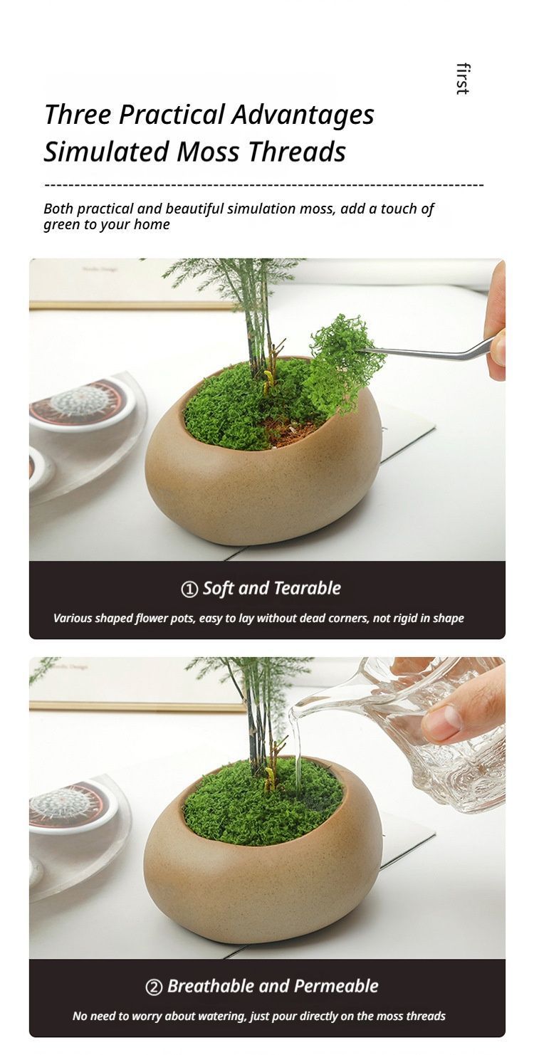 diy artificial moss lawn-Dark Green Filamentous Moss 1000g (Bulk)