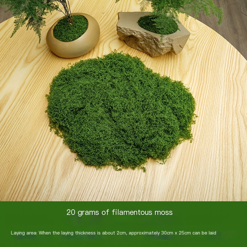 diy artificial moss lawn-Light Green Filamentous Moss 100g
