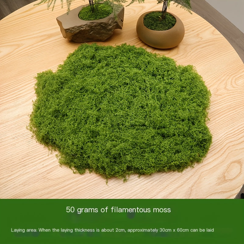 diy artificial moss lawn-Light Green Filamentous Moss 100g