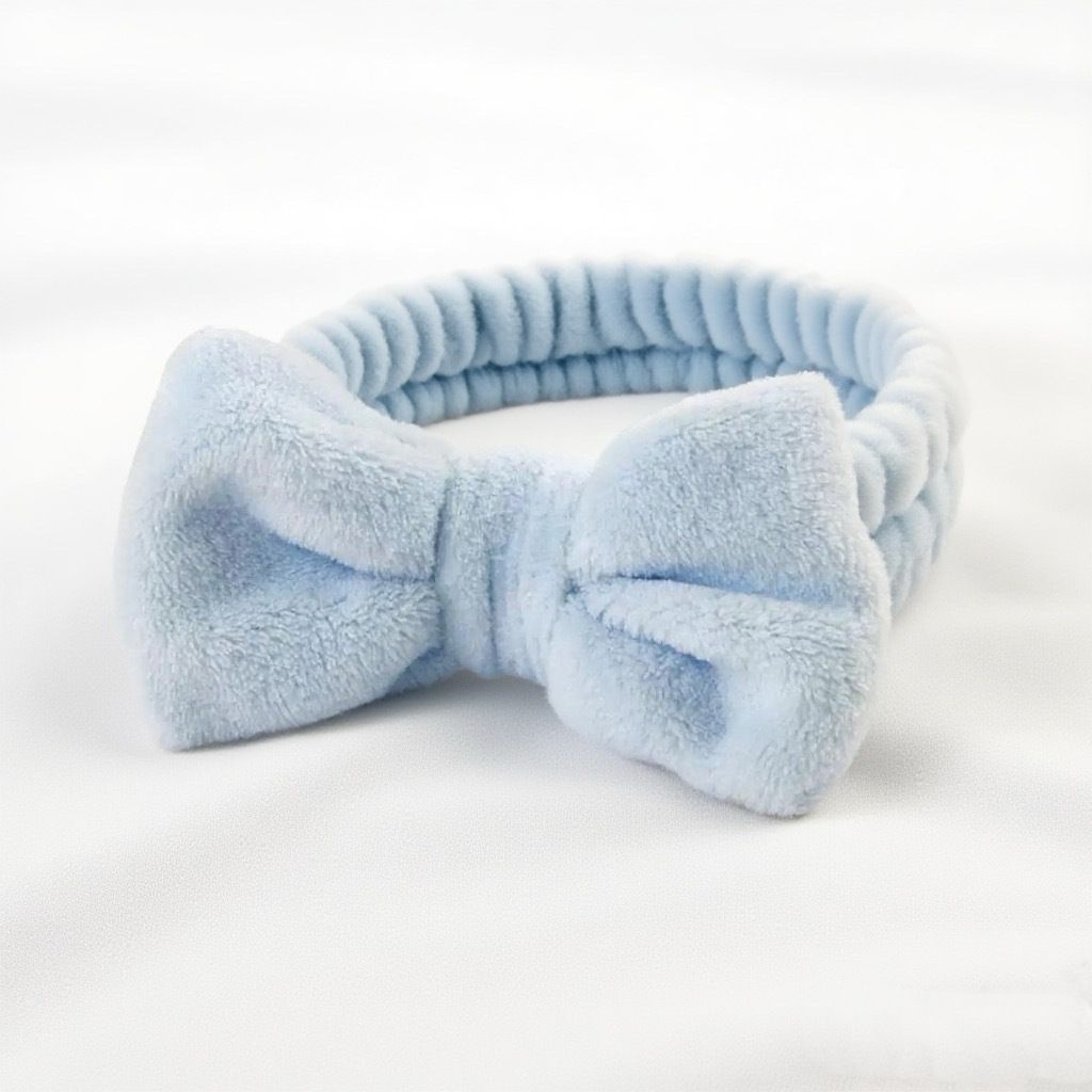 Autumn/Winter Plush Bow Headband Leather Red