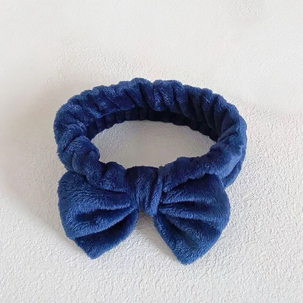 Autumn/Winter Plush Bow Headband Leather Red