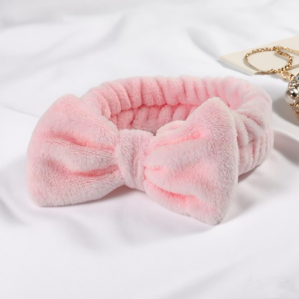 Autumn/Winter Plush Bow Headband Milky White