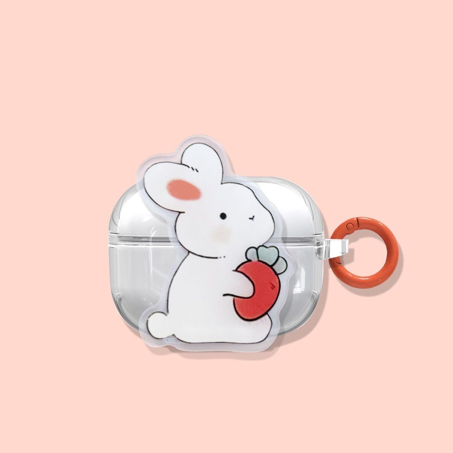 black and white rabbit + Round Ring Apple AirPods Pro