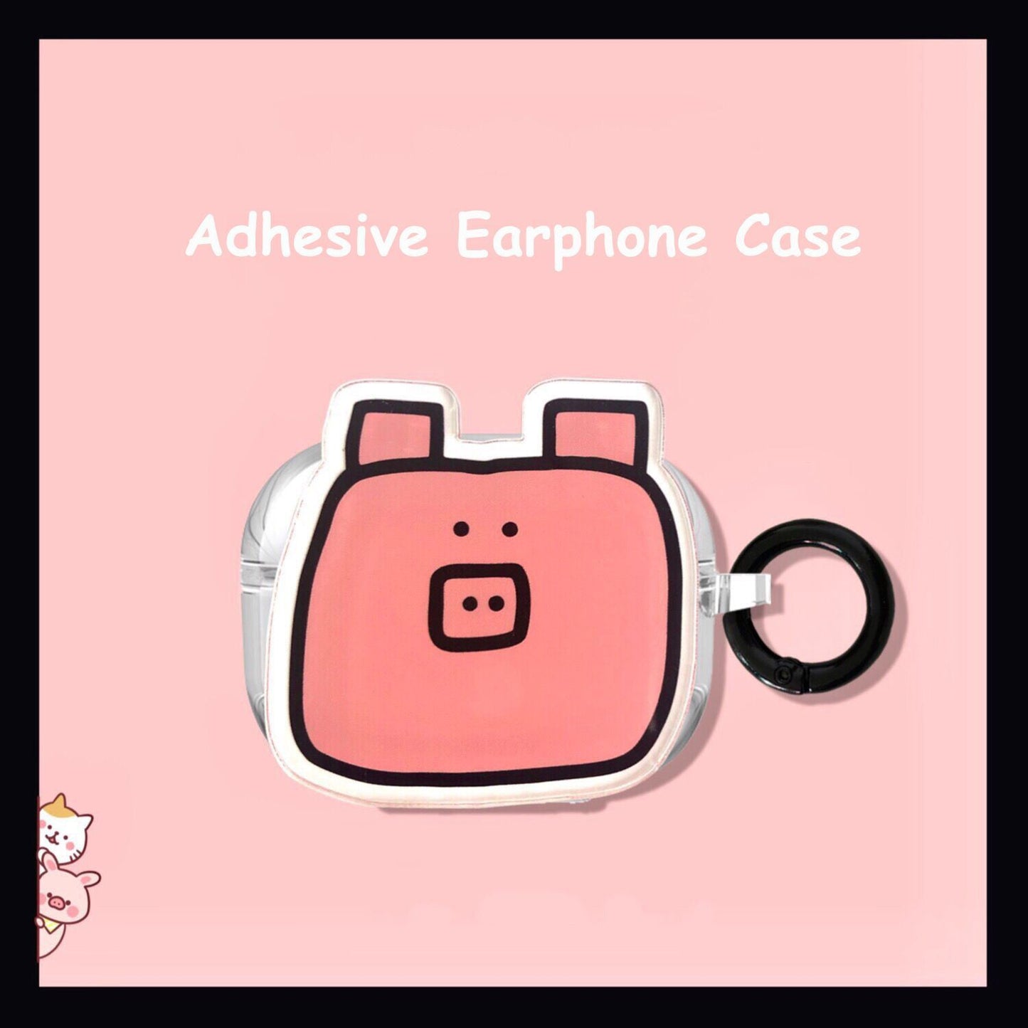 black and white rabbit + Round Ring Apple Airpods1 2