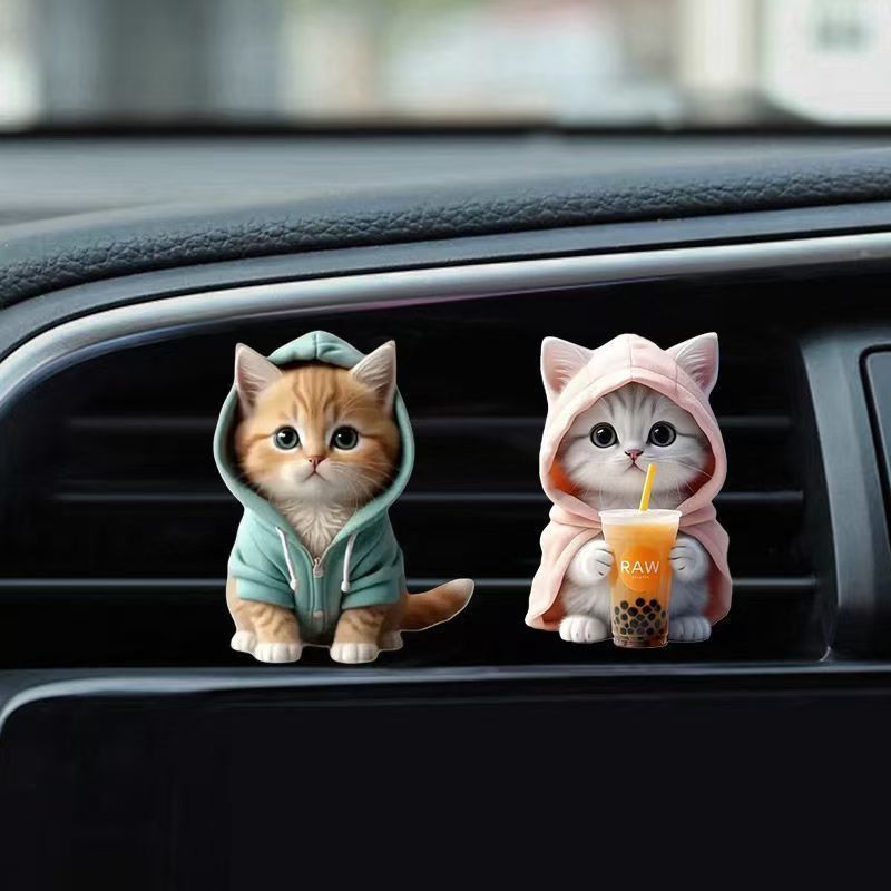 [VentStyle]BlueHoodieKitten+PinkMilkTeaKitten+BackpackPuppy-3-PieceSet