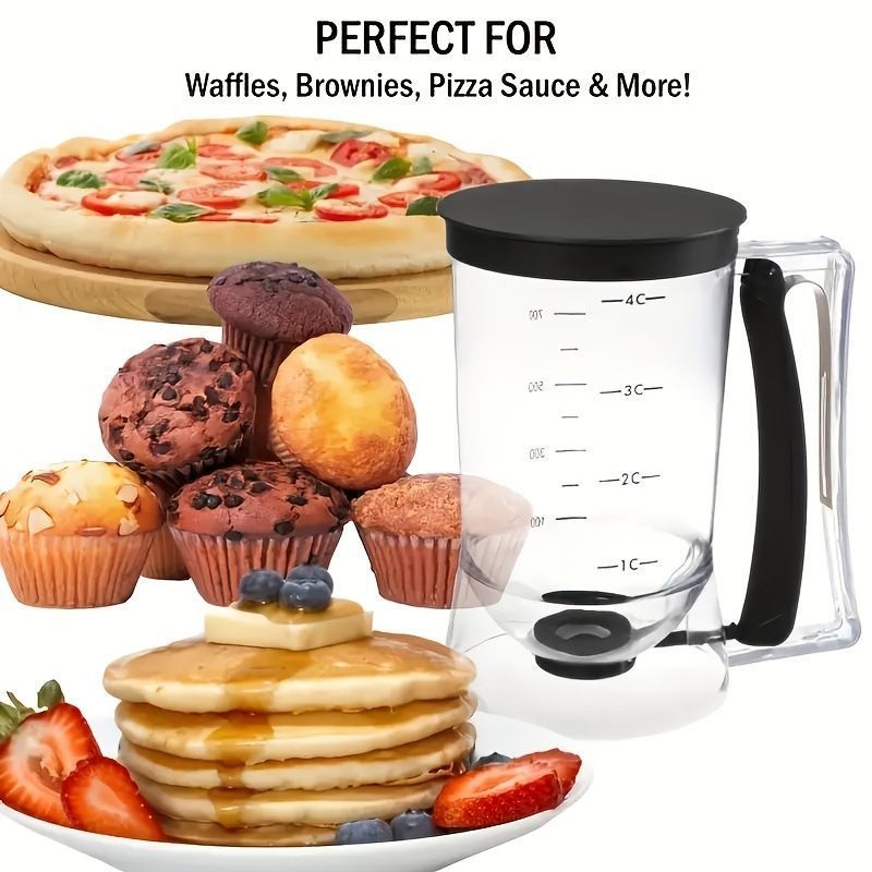 Cake Batter Dispenser Measuring Cup Baking Tool - black