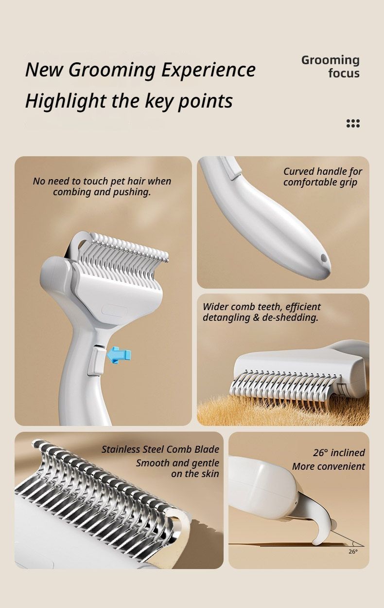 Cat hair comb-White