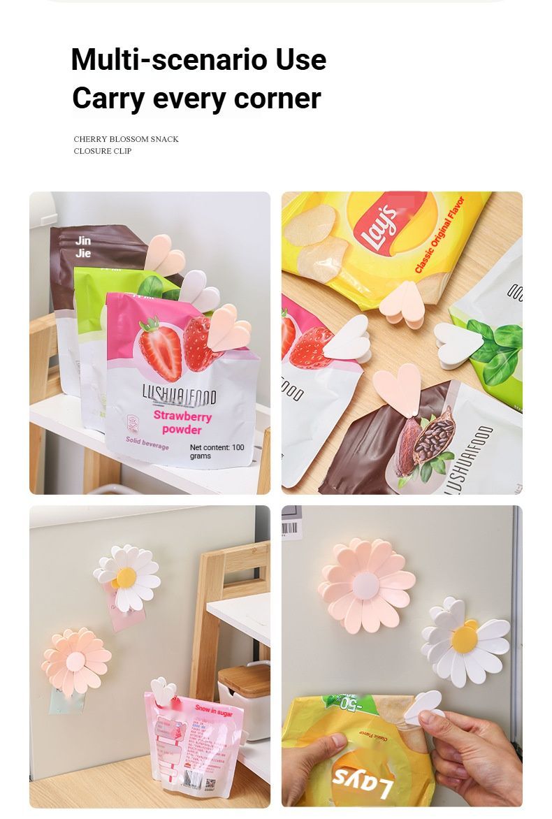 Daisy Sealing Clips Set Pink