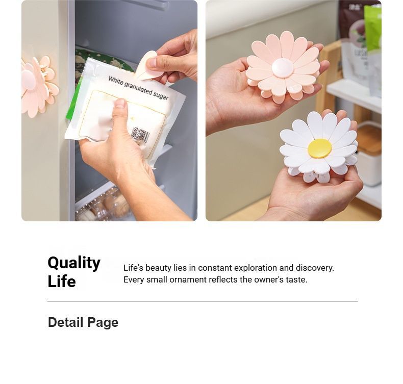Daisy Sealing Clips Set Pink