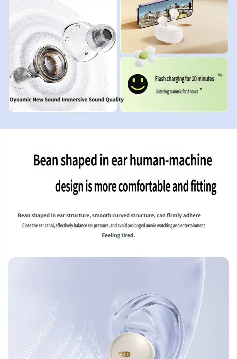 E18 Bluetooth headset-White