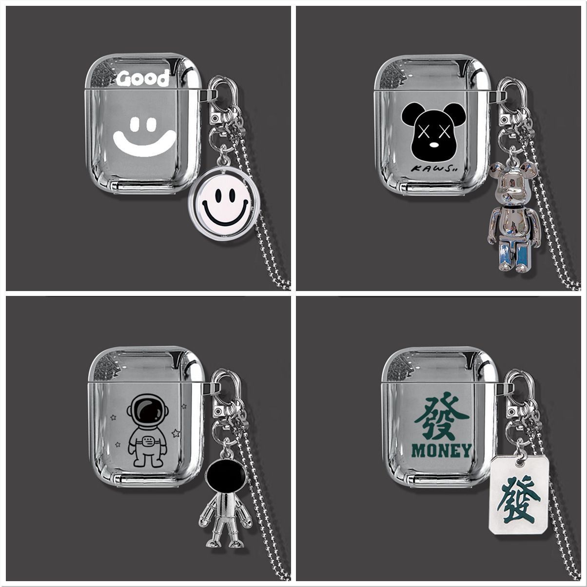 Facai AirPods Pro 2 Case+Keyring+Necklace