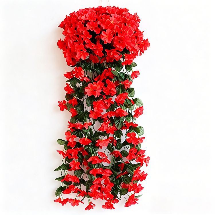 ArtificialFive-PetaledBrightRedFlowers