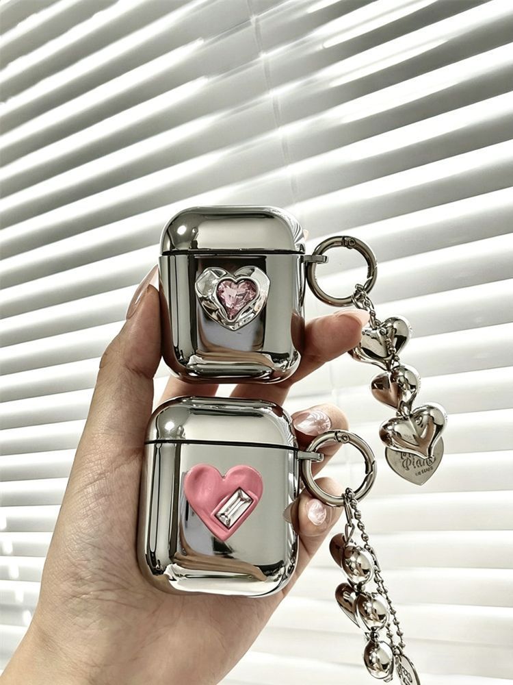 Floral Electroplated Case + 3 Heart Charms AirPods Pro 2