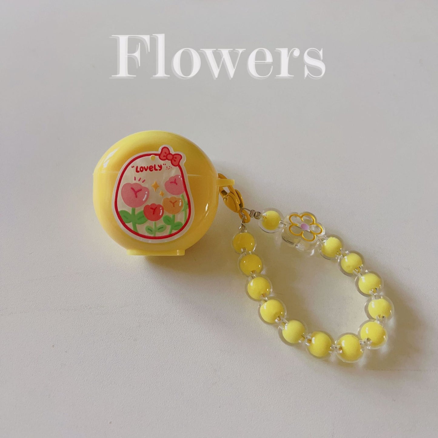Floral patches + pink base shell + pink bracelet Apple AirPods Pro