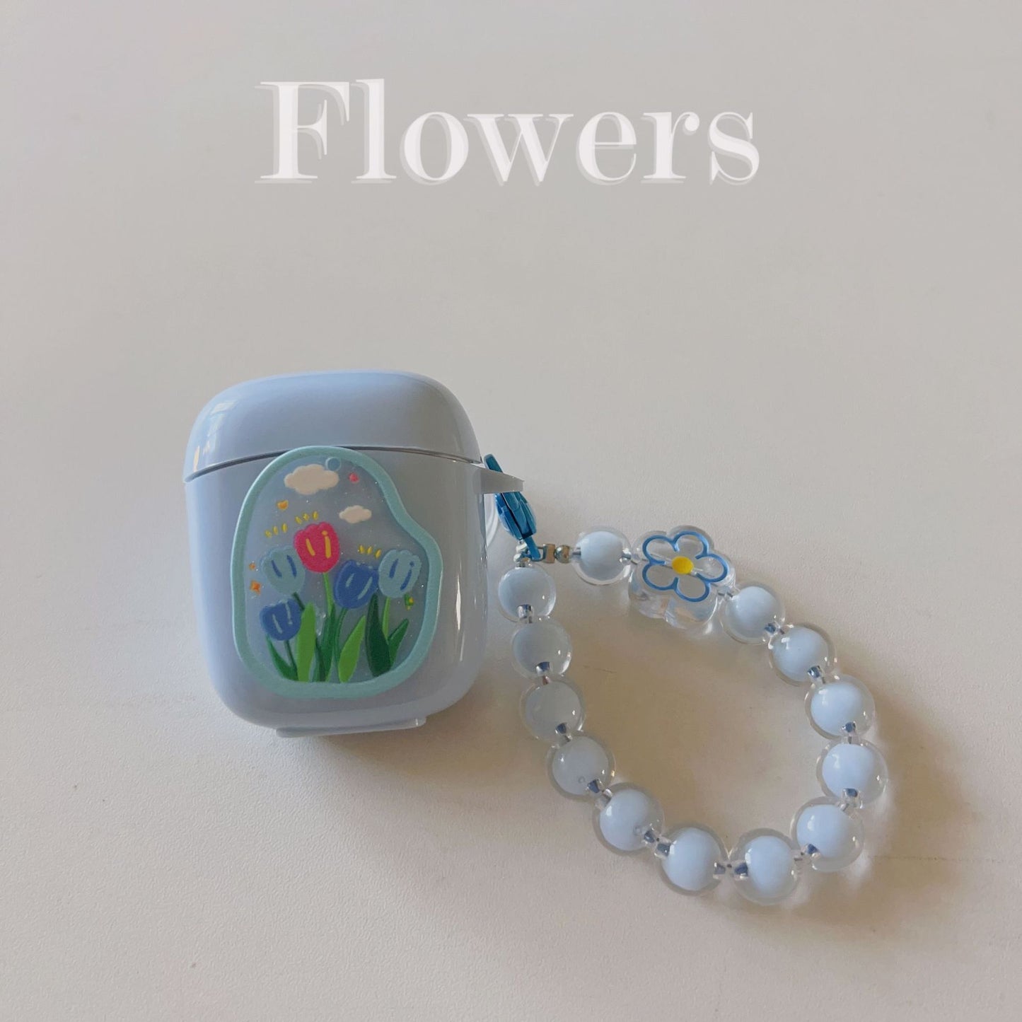 Floral patches + yellow base shell + yellow bracelet AirPods Pro