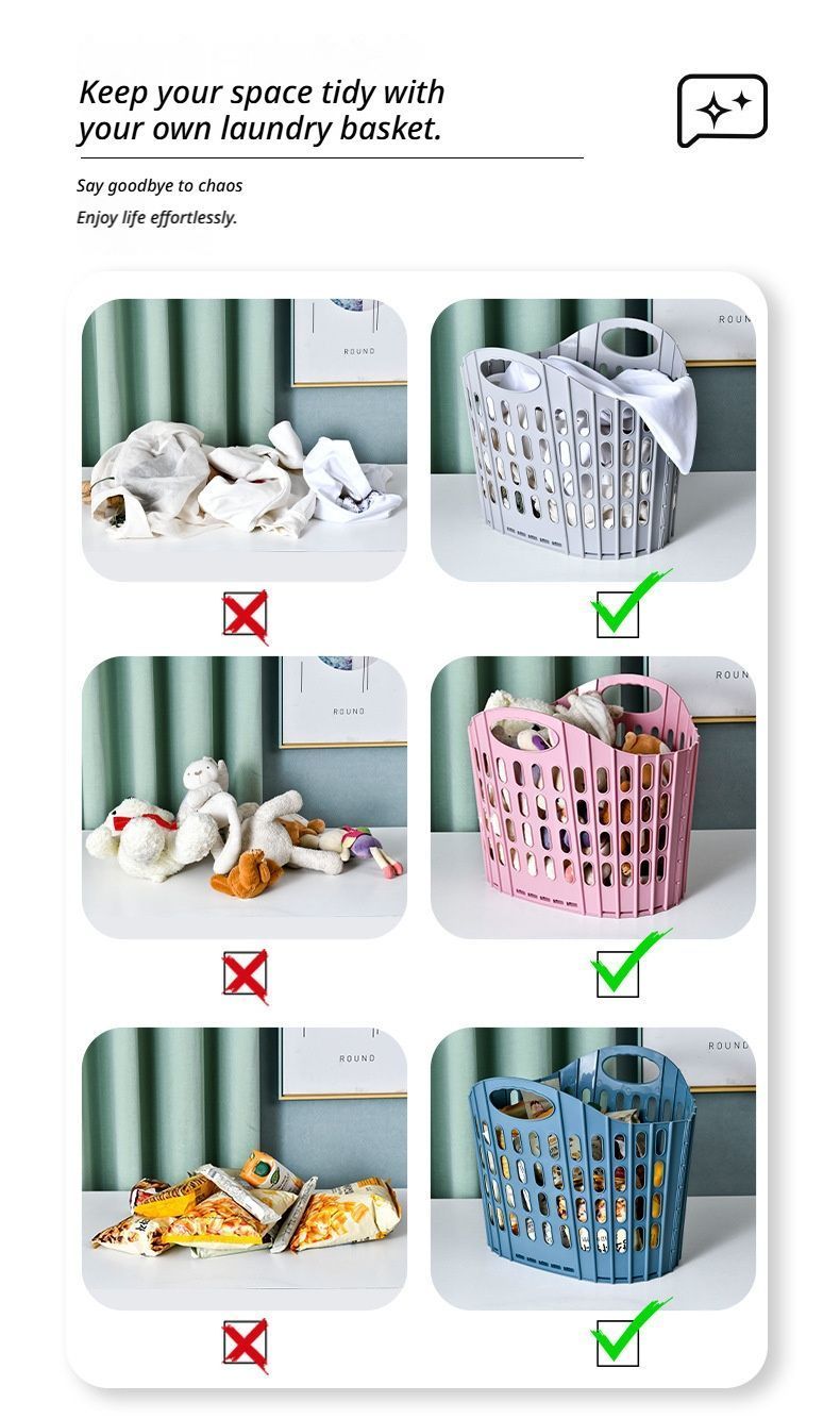 Fold the dirty clothes basket-large blue