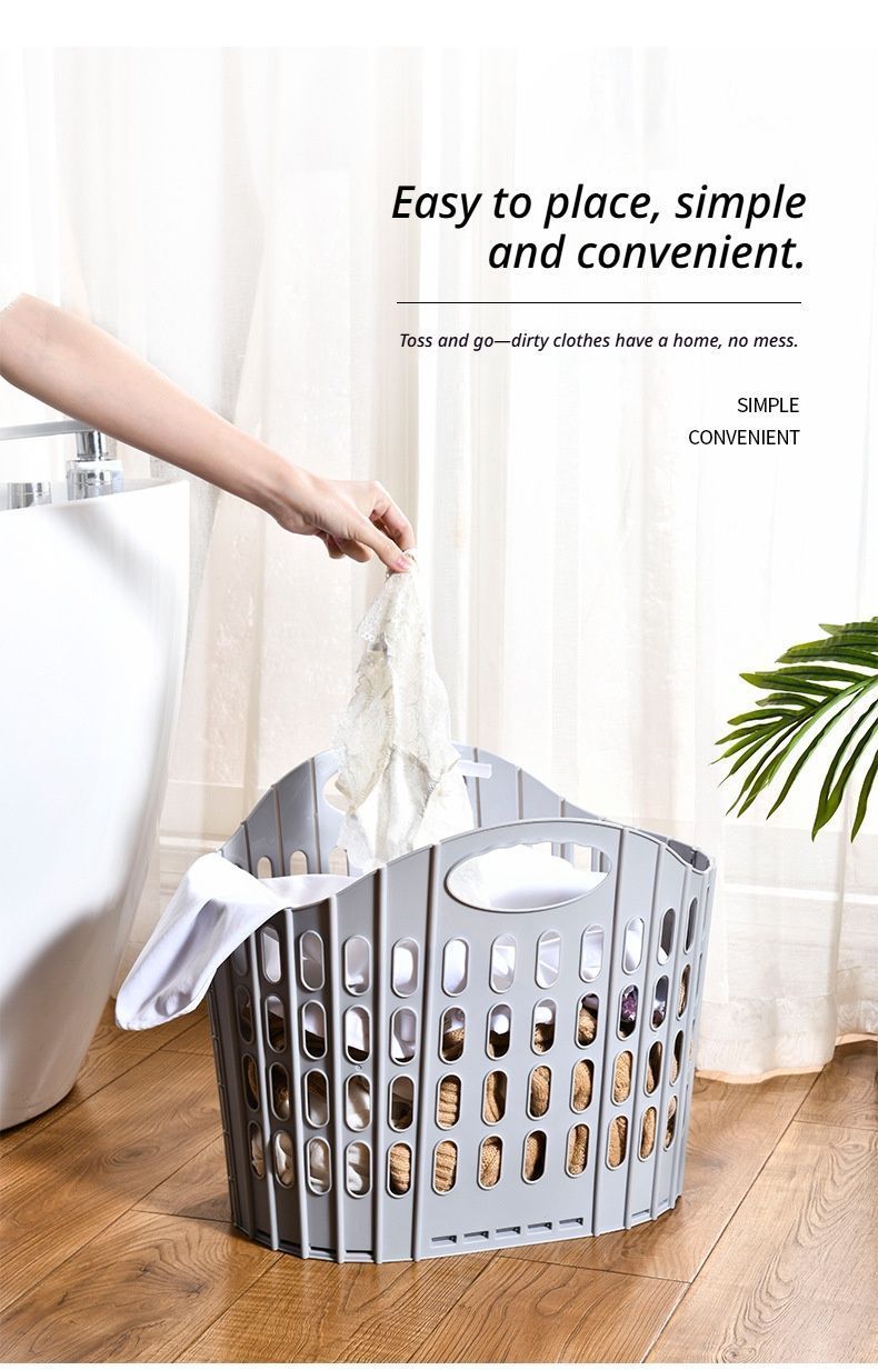 Fold the dirty clothes basket-large blue