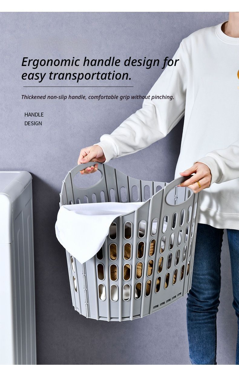Fold the dirty clothes basket-large gray