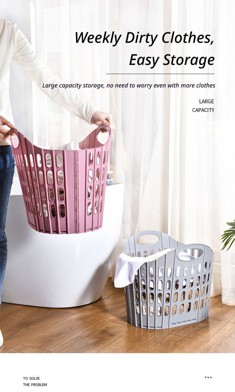 Fold the dirty clothes basket-large pink