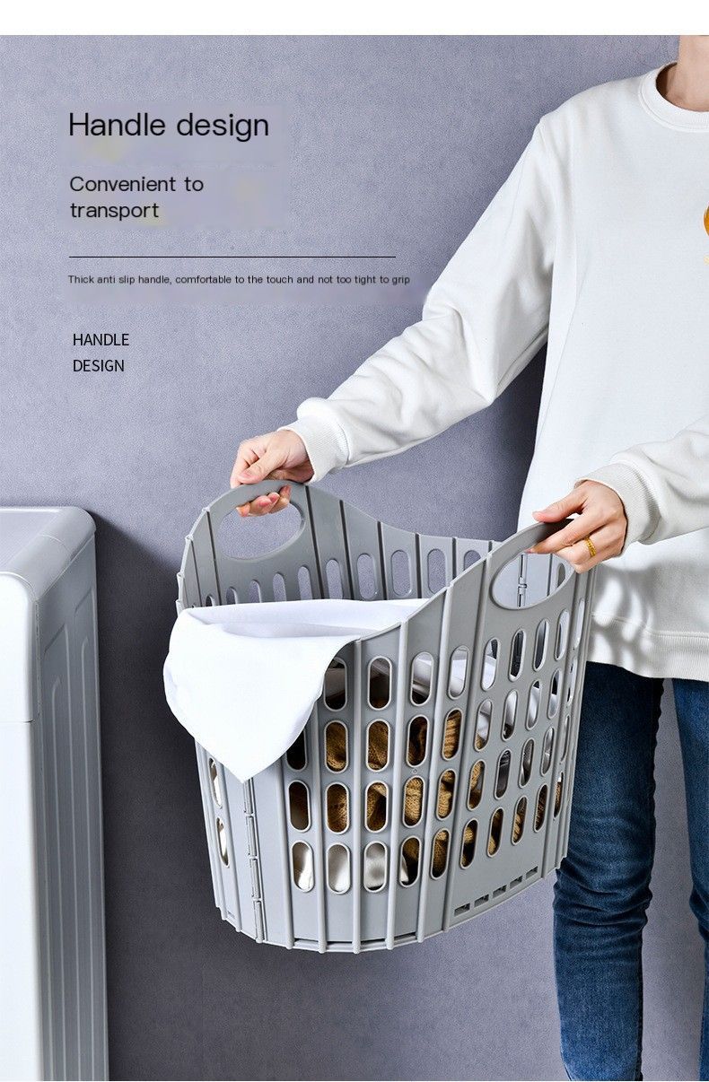 Fold the dirty clothes basket-small gray