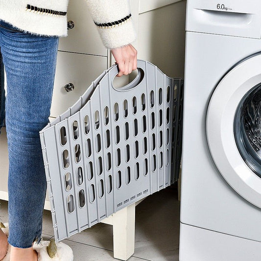 Fold the dirty clothes basket-small white