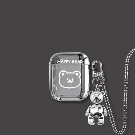 HAPPY Bear AirPods 1 2 Case+Keyring+Necklace