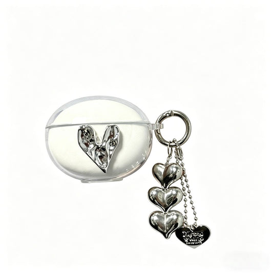 Irregular Heart Transparent Shell + Three Hearts Apple AirPods 4