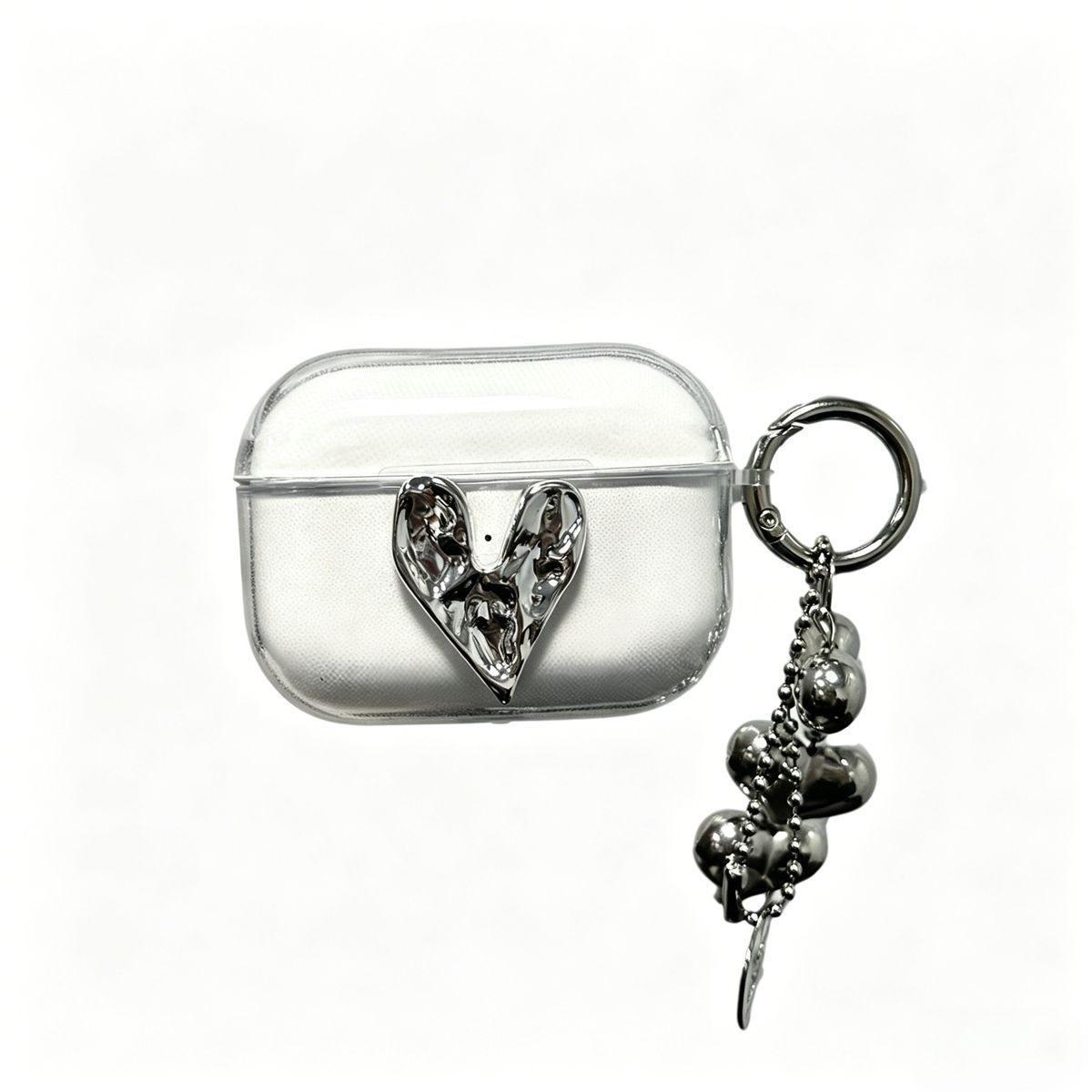 Irregular Heart Transparent Shell + Three Hearts Apple AirPods 4
