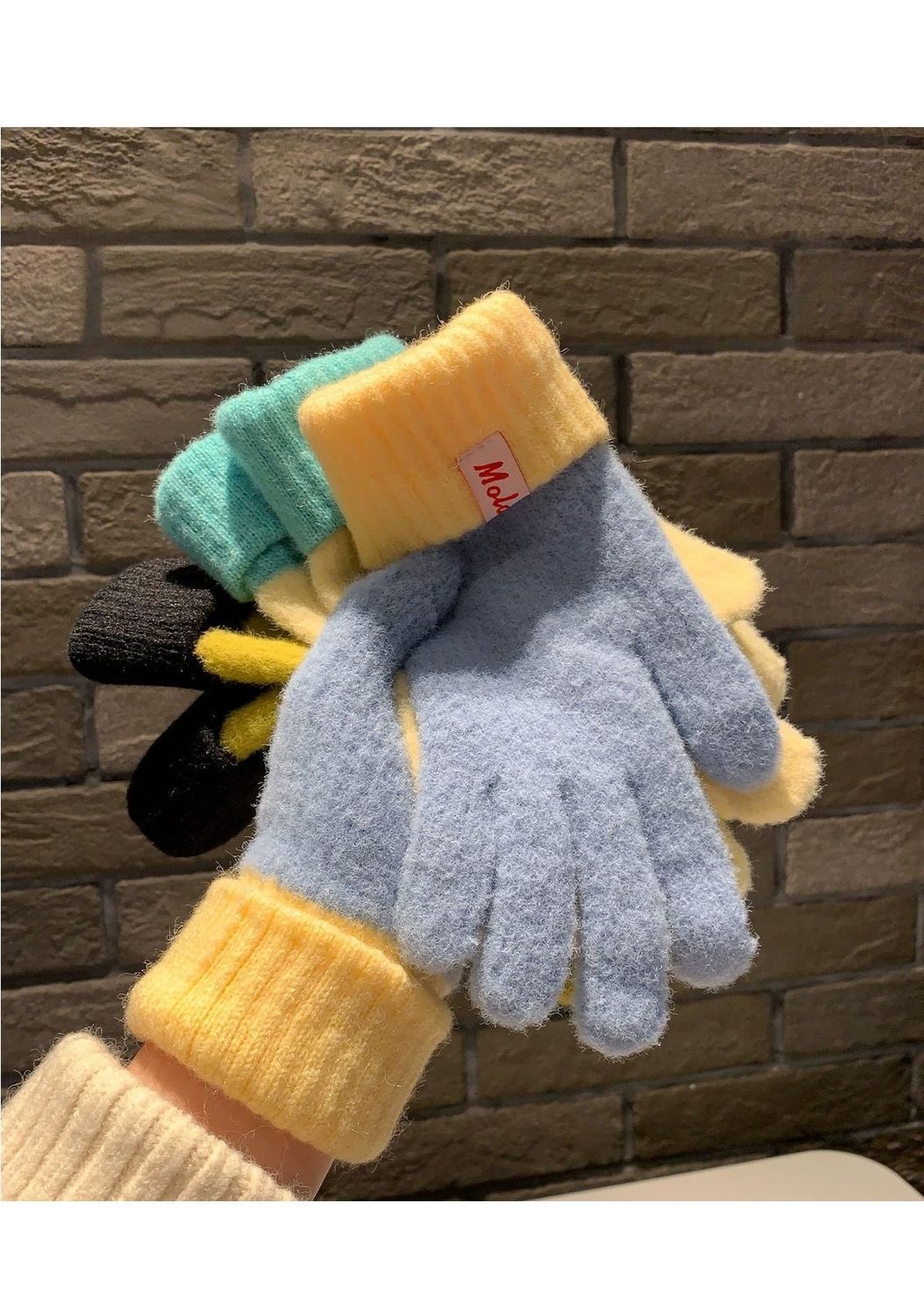 Knit Gloves Lake Blue