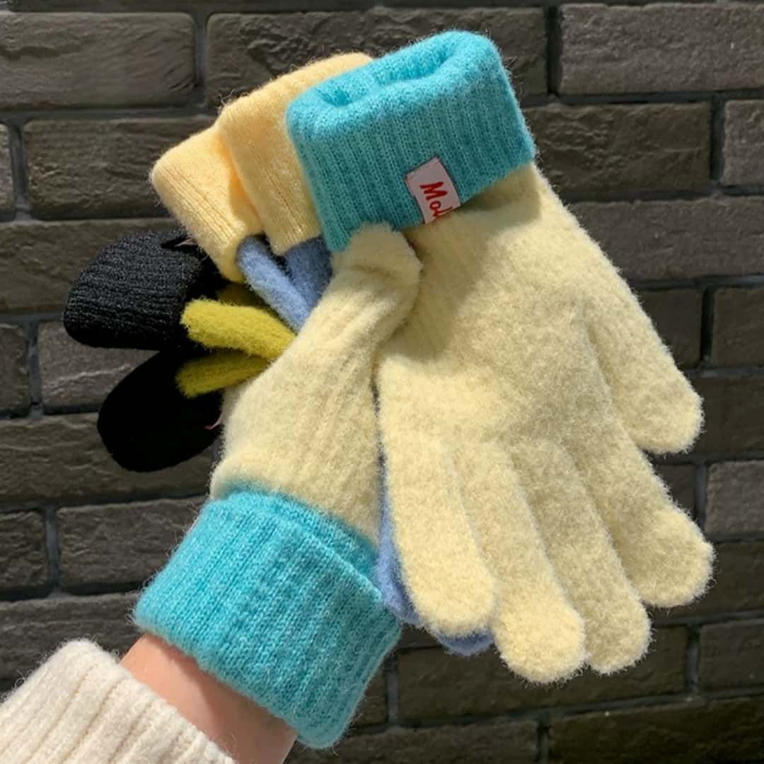Knit Gloves Off White