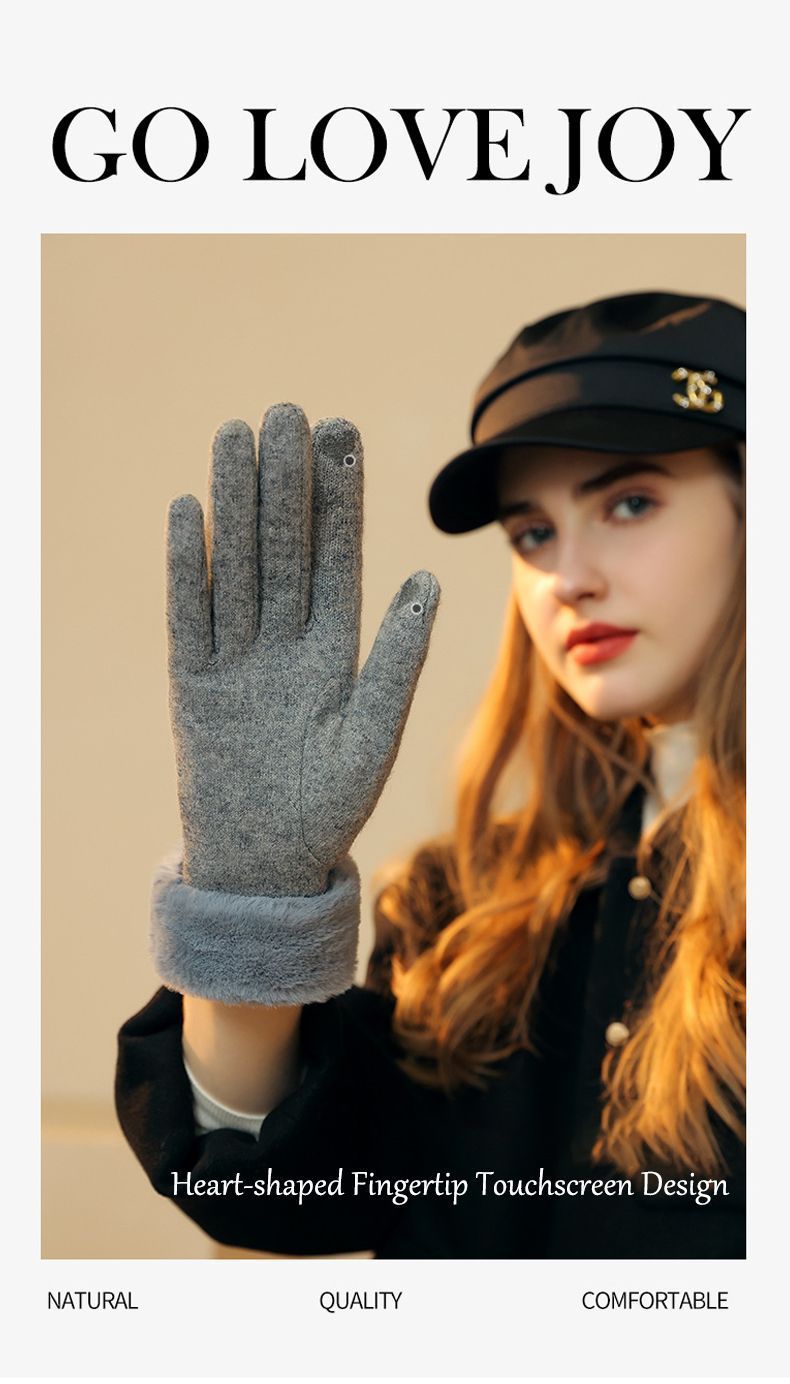 Ladies Winter Warm Cashmere Gloves DY43 Moonlight Gray
