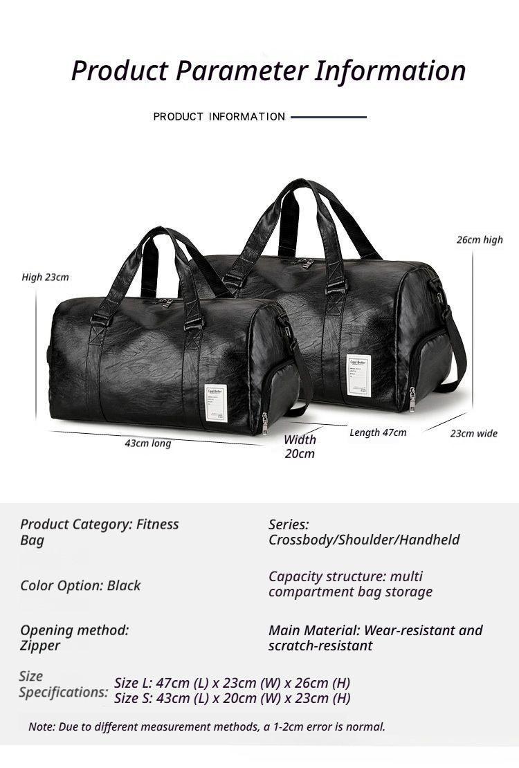LargePULeatherTravelGymBag-Black