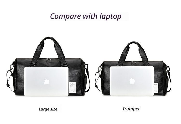 LargePULeatherTravelGymBag-Black