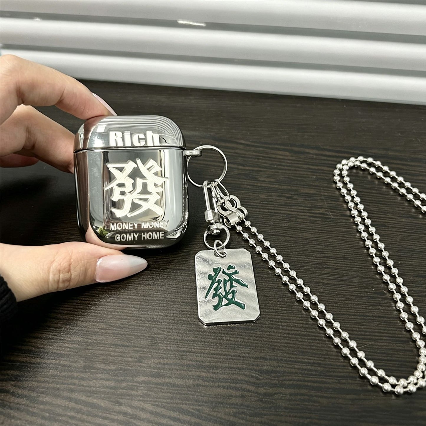 Laser Engraved Fortune + Matching Keychain + Necklace AirPods pro2