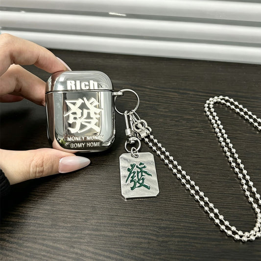 Laser Engraved Fortune + Matching Keychain + Necklace AirPods pro2