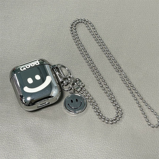 Laser Engraved Smiley + Matching Keychain + Necklace AirPods pro2