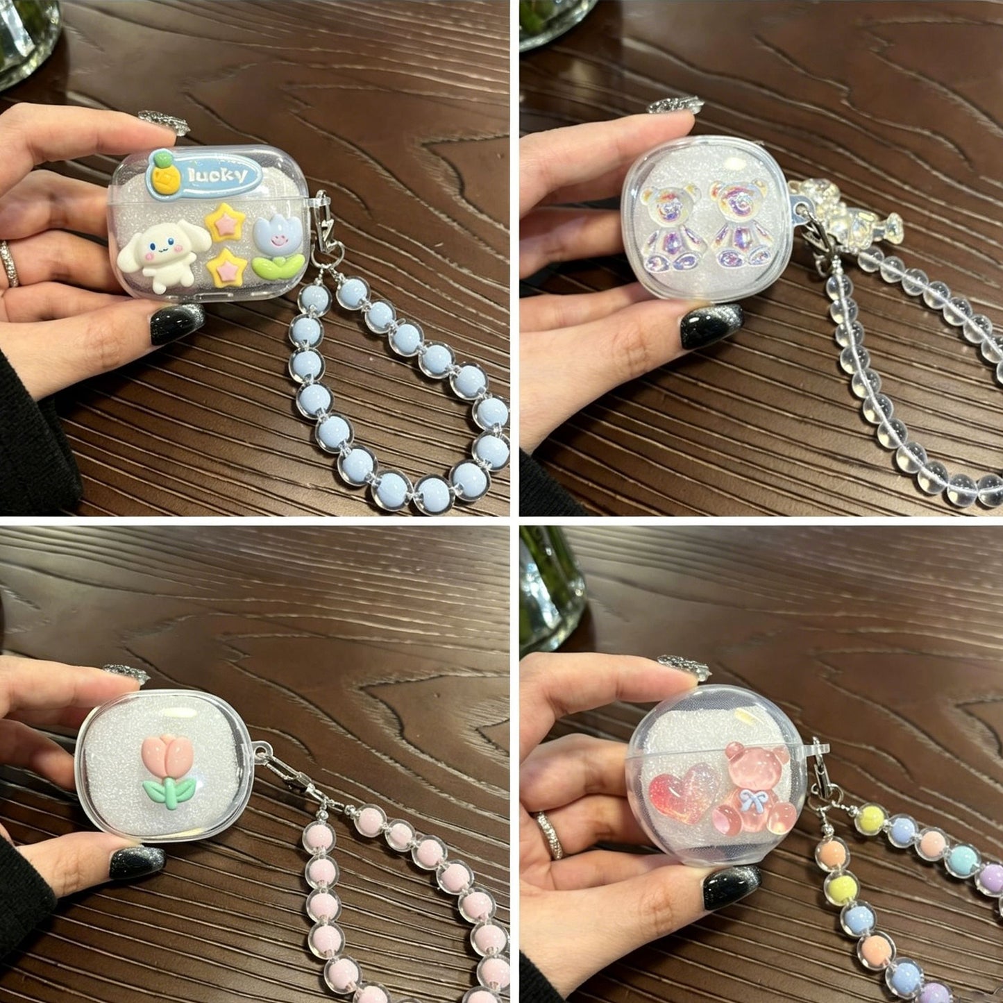 Love Heart Bear Clear Case + Colorful Bracelet