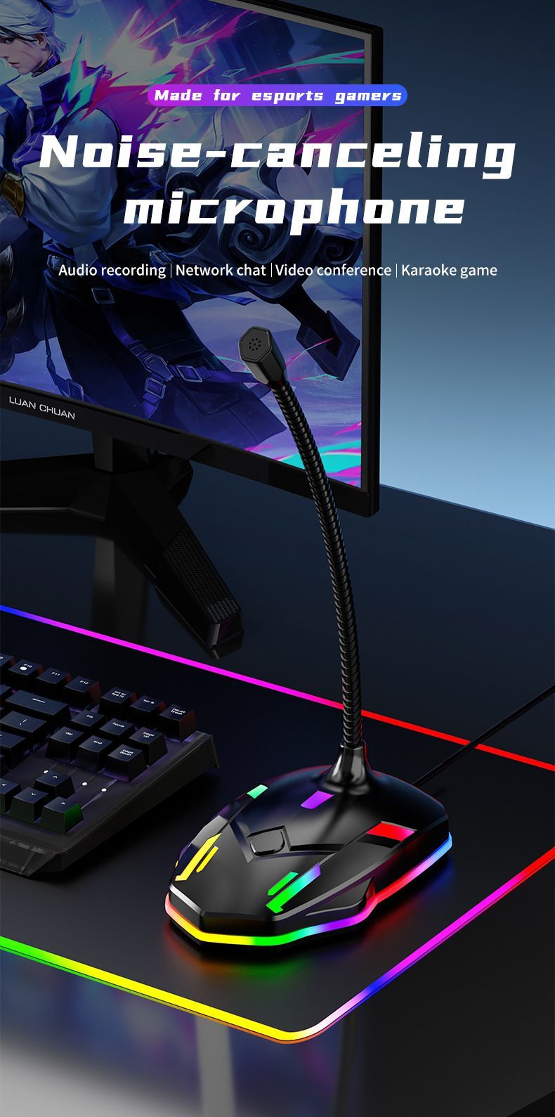 M9 Computer Noise Cancelling Microphone Black