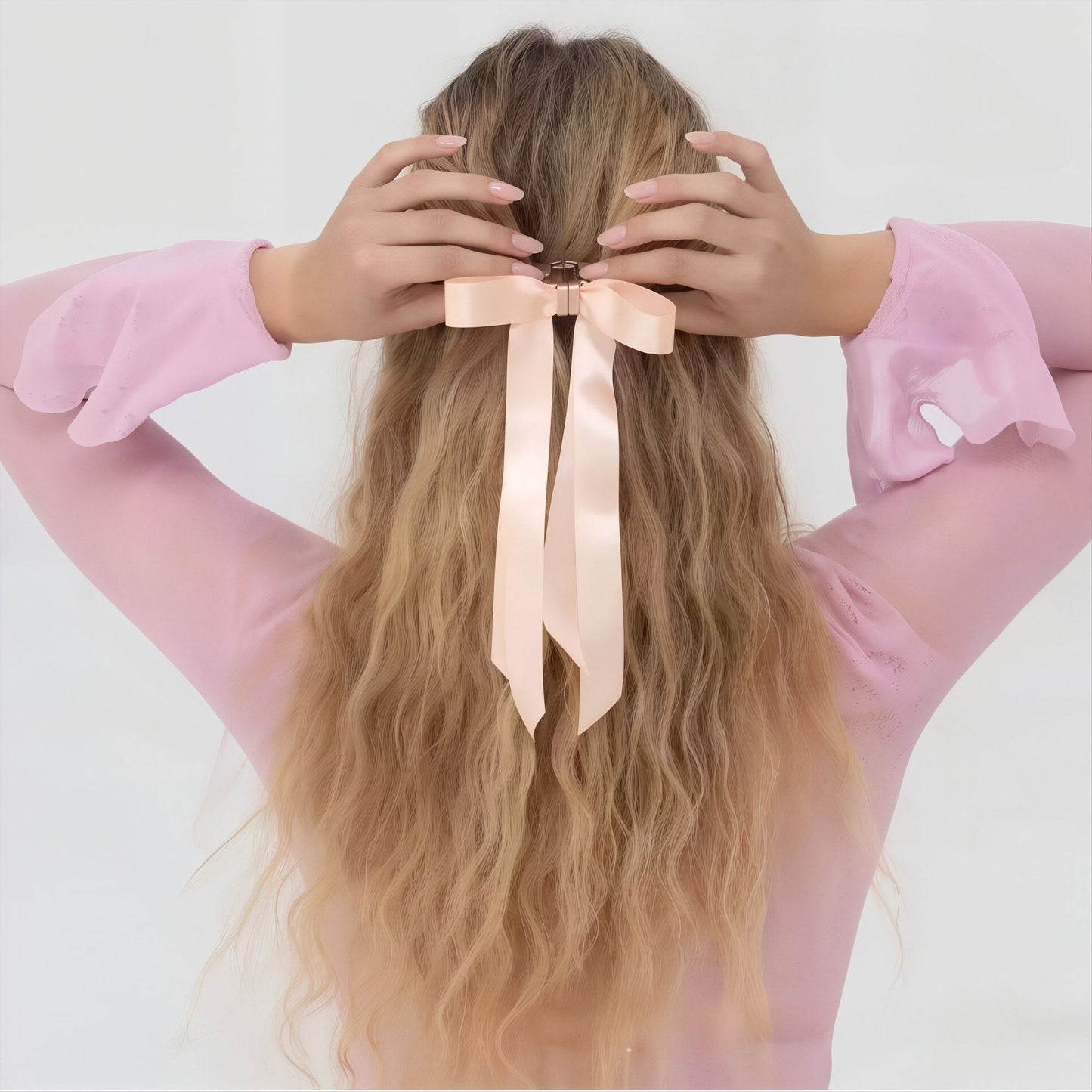 Magnetic Bow Hair Claw Clip Brown