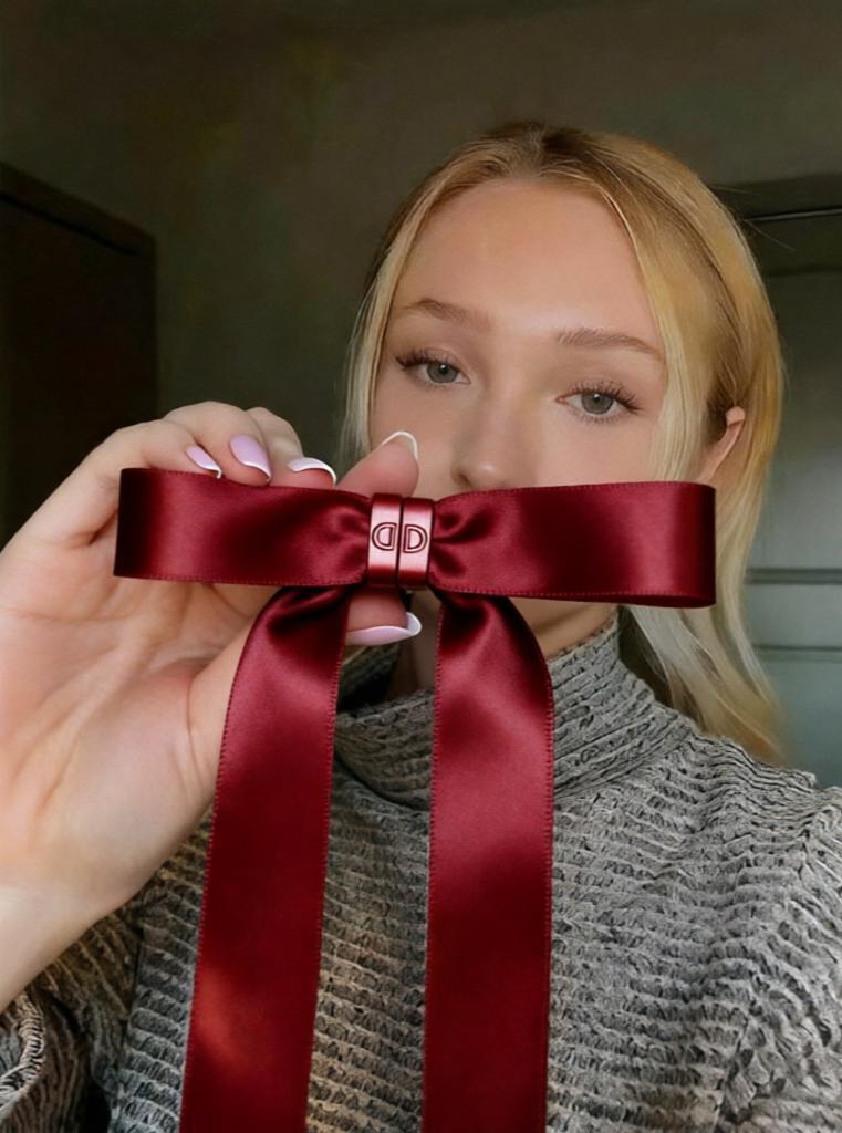 Magnetic Bow Hair Claw Clip Red