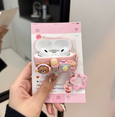 Music Bear Bluetooth Earphone Case + pendant AirPods 1/2