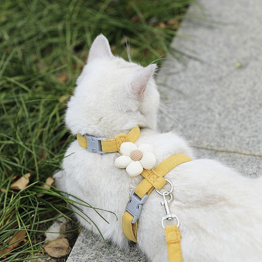 Pet Harness-yellow+1.2m Leash+Size M
