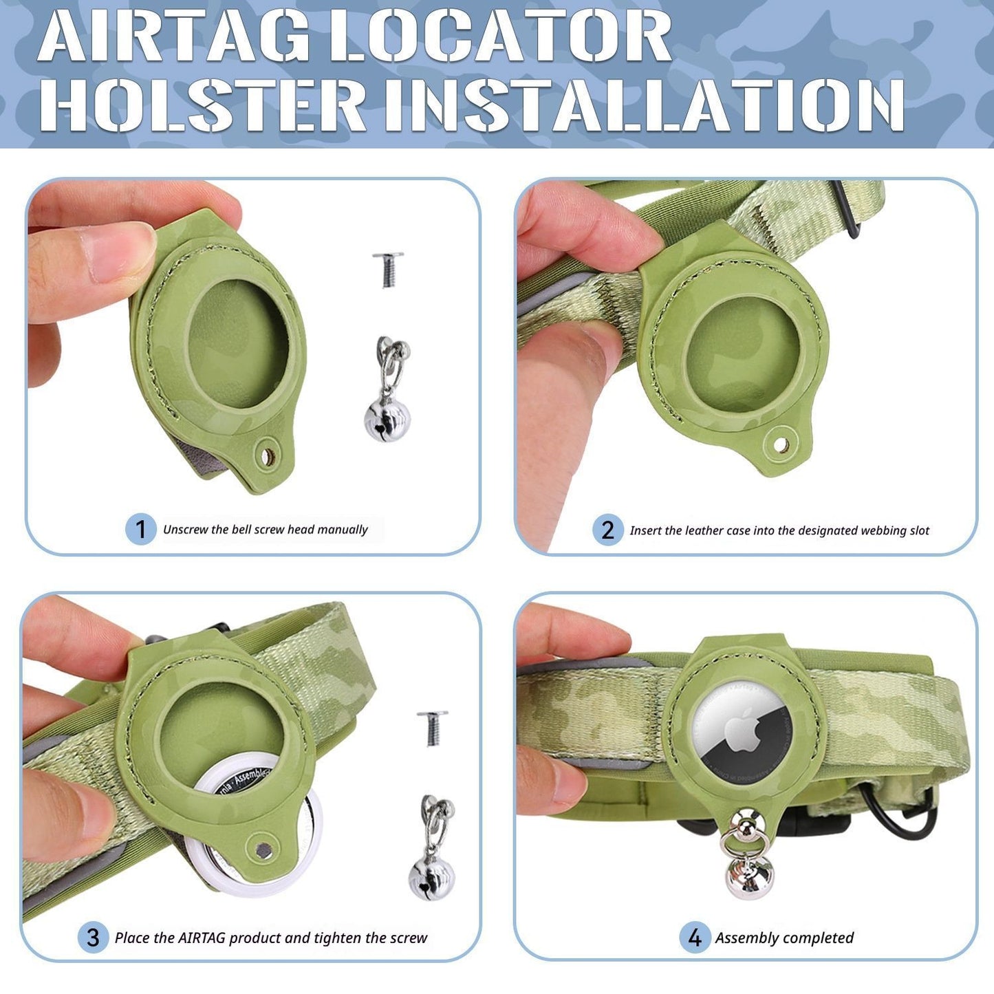 Pet positioning collar-Heart Green 1Pair1-M-without locator