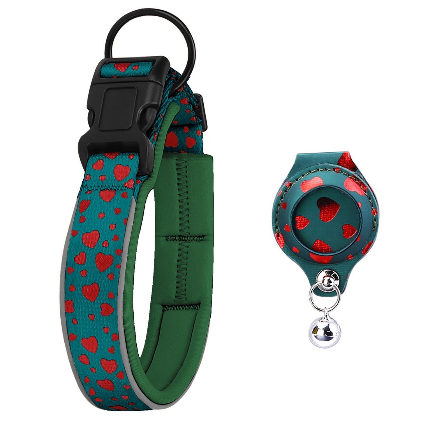 Pet positioning collar-Heart Green 1Pair1-S-without locator