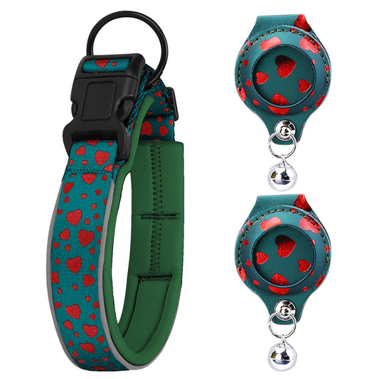 Pet positioning collar-Heart Green 1Pair2-S-without locator