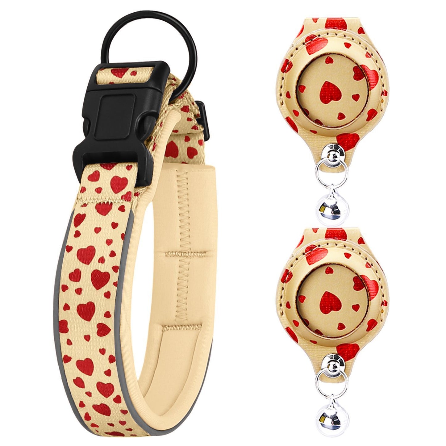 Pet positioning collar-Heart Yellow 1Pair2-L-without locator