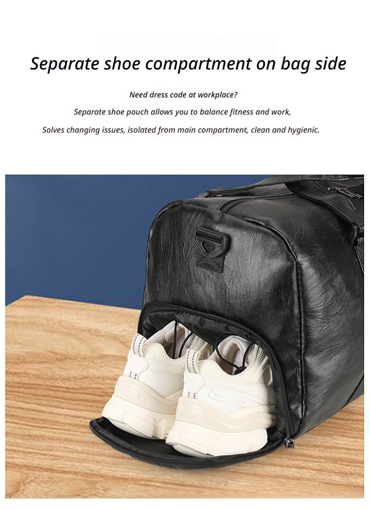 PULeatherTravelGymBagSmall-Black