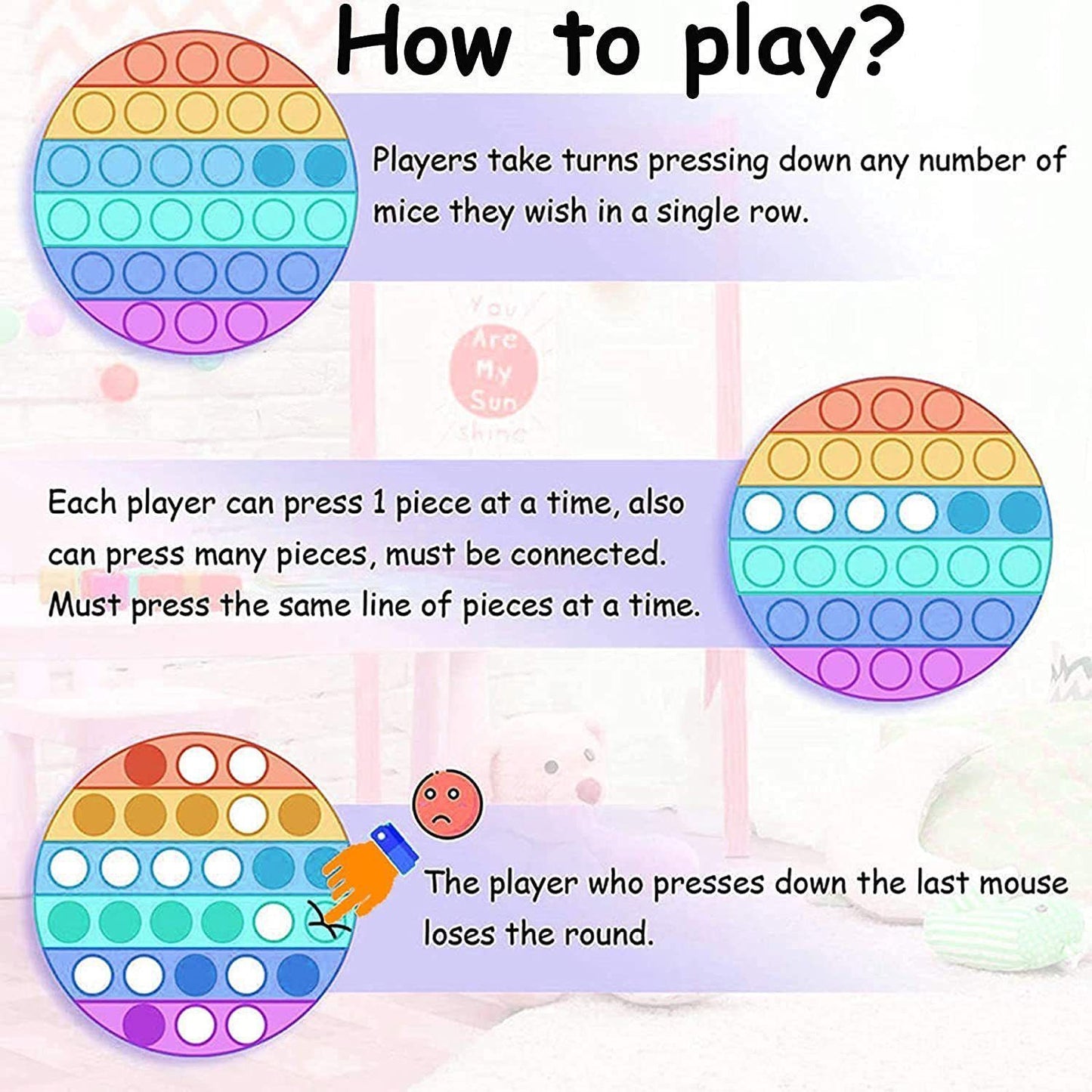 Puzzle Finger Bubble Fun Toy-Small square